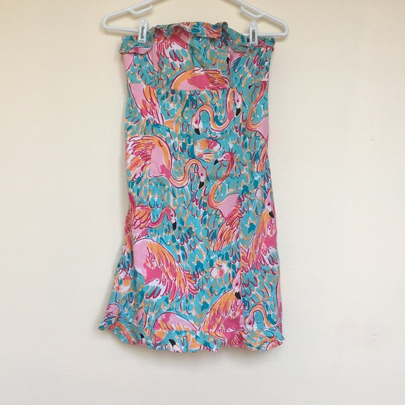 Lilly Pulitzer Flamingo Strapless Dress - Picture 1 of 2